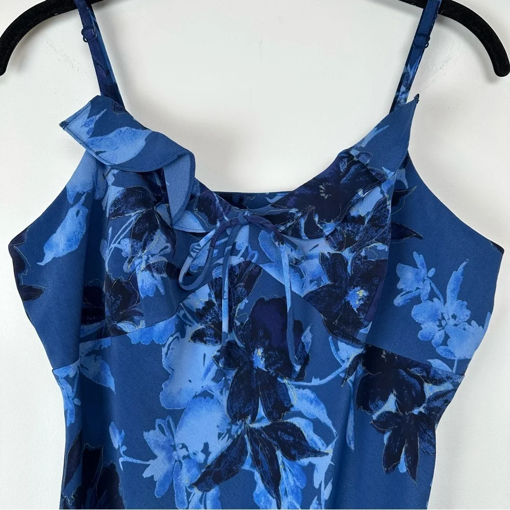 Lisa Jo Women’s Vintage Babydoll Dress Size Large‎ Blue Ruffle Floral Y2K